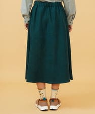 GJHCD32200 Jocomomola(ホコモモラ) 【早割10%OFF】ピーチ起毛タックスカート グリーン