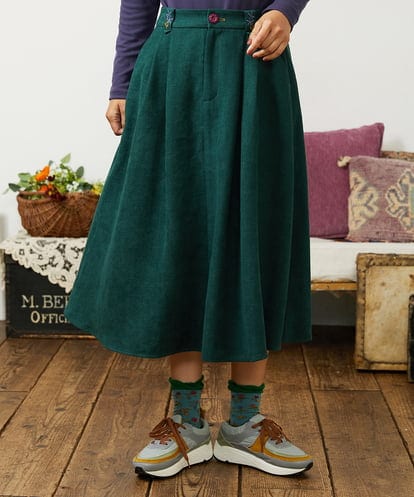 GJHCD32200 Jocomomola Pradera ピーチ起毛タックスカート