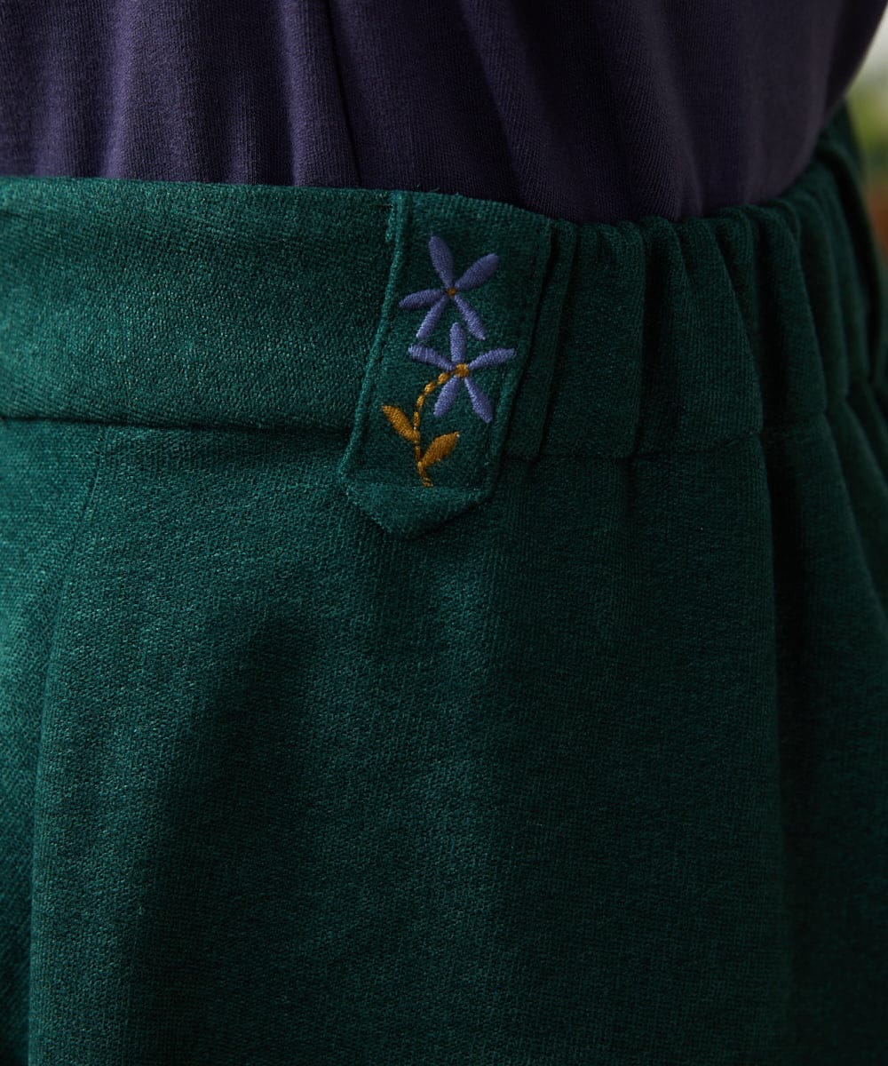 GJHCD32200 Jocomomola(ホコモモラ) Pradera ピーチ起毛タックスカート グリーン