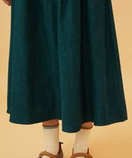 GJHCD32200 Jocomomola(ホコモモラ) 【早割10%OFF】ピーチ起毛タックスカート グリーン