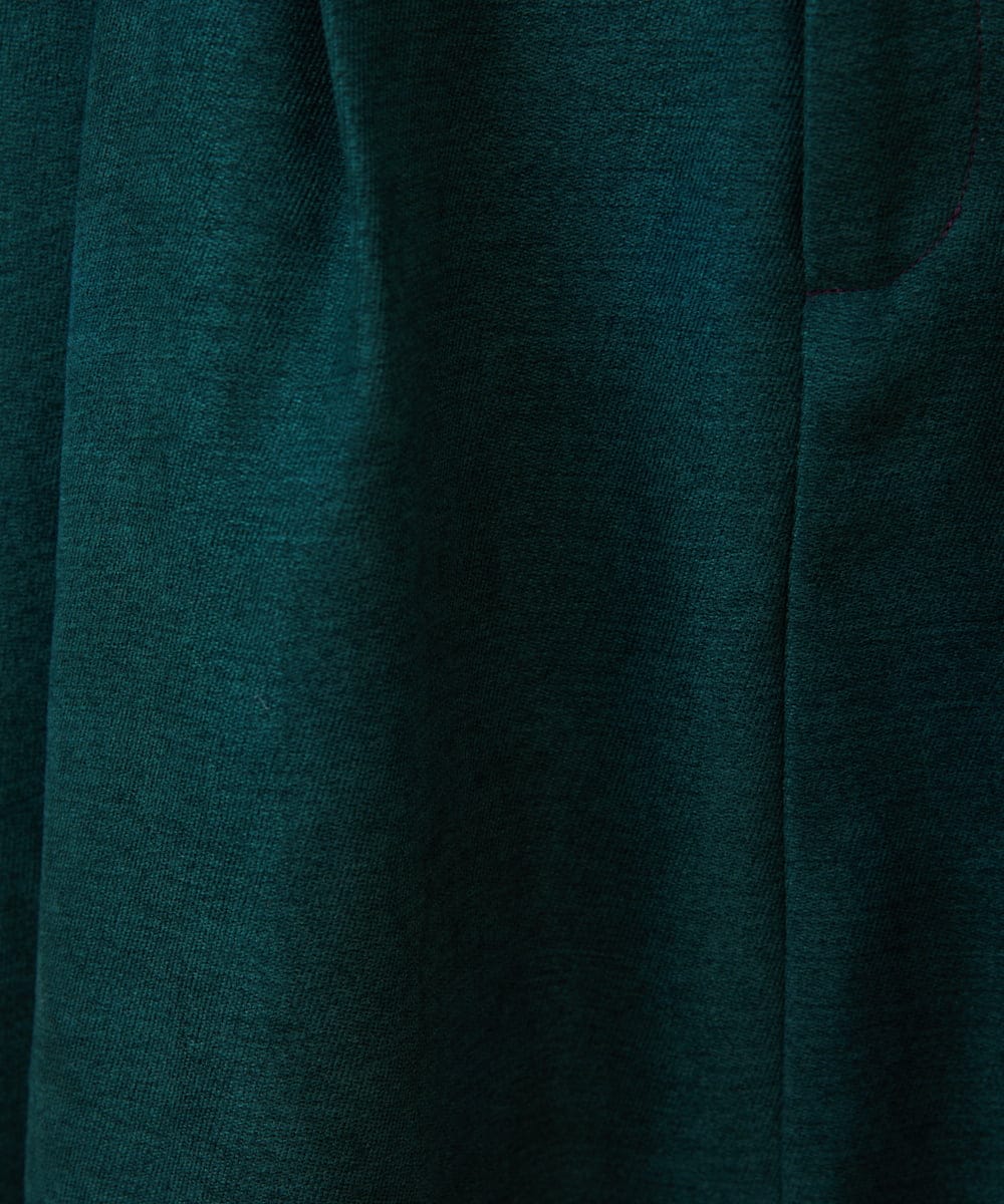 GJHCD32200 Jocomomola(ホコモモラ) 【早割10%OFF】ピーチ起毛タックスカート グリーン