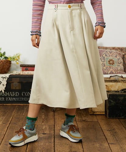 GJHCD32200 Jocomomola Pradera ピーチ起毛タックスカート