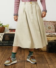 GJHCD32200 Jocomomola(ホコモモラ) Pradera ピーチ起毛タックスカート ベージュ