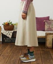 GJHCD32200 Jocomomola(ホコモモラ) Pradera ピーチ起毛タックスカート ベージュ