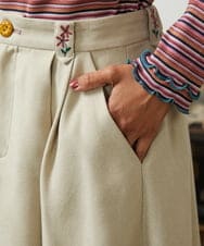 GJHCD32200 Jocomomola(ホコモモラ) Pradera ピーチ起毛タックスカート ベージュ