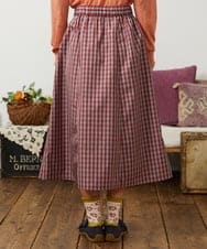 GJHDD33170 Jocomomola(ホコモモラ) 【先行予約】ギンガムチェック ギャザースカート レッド