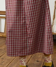 GJHDD33170 Jocomomola(ホコモモラ) 【先行予約】ギンガムチェック ギャザースカート レッド