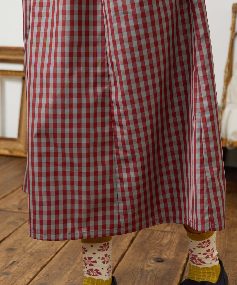 GJHDD33170 Jocomomola(ホコモモラ) 【先行予約】ギンガムチェック ギャザースカート レッド
