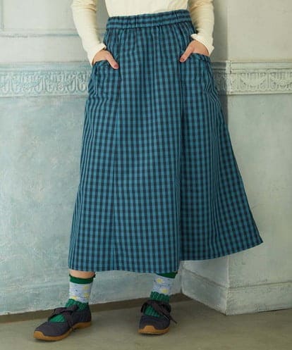 GJHDD33170 Jocomomola  Sillin ギンガムチェック ギャザースカート