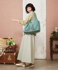 GJHDD36200 Jocomomola(ホコモモラ) Pluma de flecha フレアスカート ライトグリーン