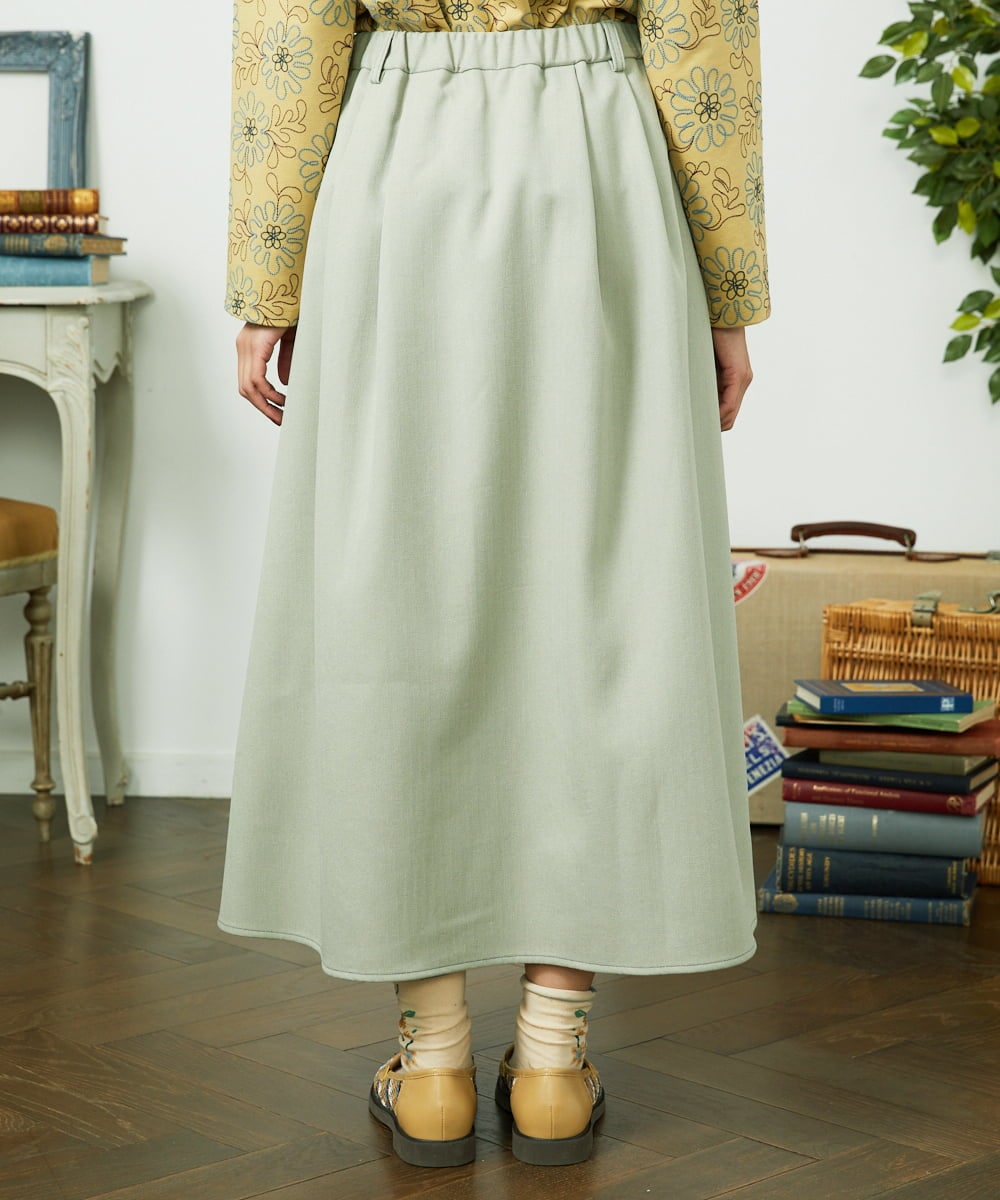 GJHDD36200 Jocomomola(ホコモモラ) Pluma de flecha フレアスカート ライトグリーン