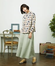 GJHDD36200 Jocomomola(ホコモモラ) Pluma de flecha フレアスカート ライトグリーン