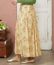 GJHDE38200 Jocomomola(ホコモモラ) Palomas y flores プリントスカート イエロー