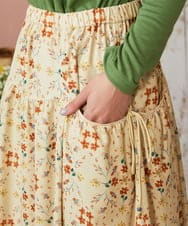 GJHDE38200 Jocomomola(ホコモモラ) Palomas y flores プリントスカート イエロー