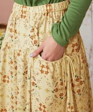 GJHDE38200 Jocomomola(ホコモモラ) Palomas y flores プリントスカート イエロー