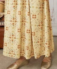 GJHDE38200 Jocomomola(ホコモモラ) Palomas y flores プリントスカート イエロー