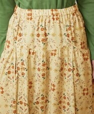 GJHDE38200 Jocomomola(ホコモモラ) Palomas y flores プリントスカート イエロー