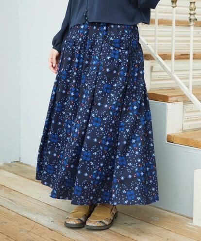 GJHDE38200 Jocomomola Palomas y flores プリントスカート