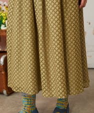 GJHDE42200 Jocomomola(ホコモモラ) Entrada 幾何学レースフレアスカート ライトイエロー