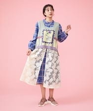 GJHDT04230 Jocomomola(ホコモモラ) Carta 刺繍レースラップスカート アイボリー