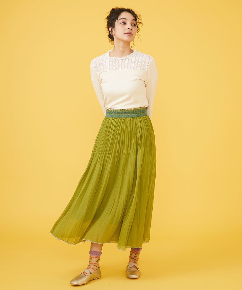 ホコモモラ シビラ 膝下 スカート 美品 サイズ40 L グリーン ホコモモラ シビラ 膝下 スカート 美品 サイズ40 L グリーン