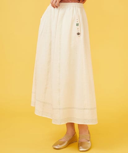 GJHDW37200 Jocomomola Berenjenas ワンポイント刺繍スカート
