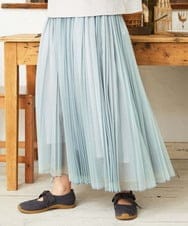 GJHFD37200 Jocomomola(ホコモモラ) 【2WAY】Ambos チュールリバーシブルスカート ライトグリーン