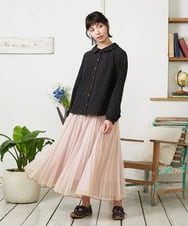 GJHFD37200 Jocomomola(ホコモモラ) 【2WAY】Ambos チュールリバーシブルスカート ベージュ