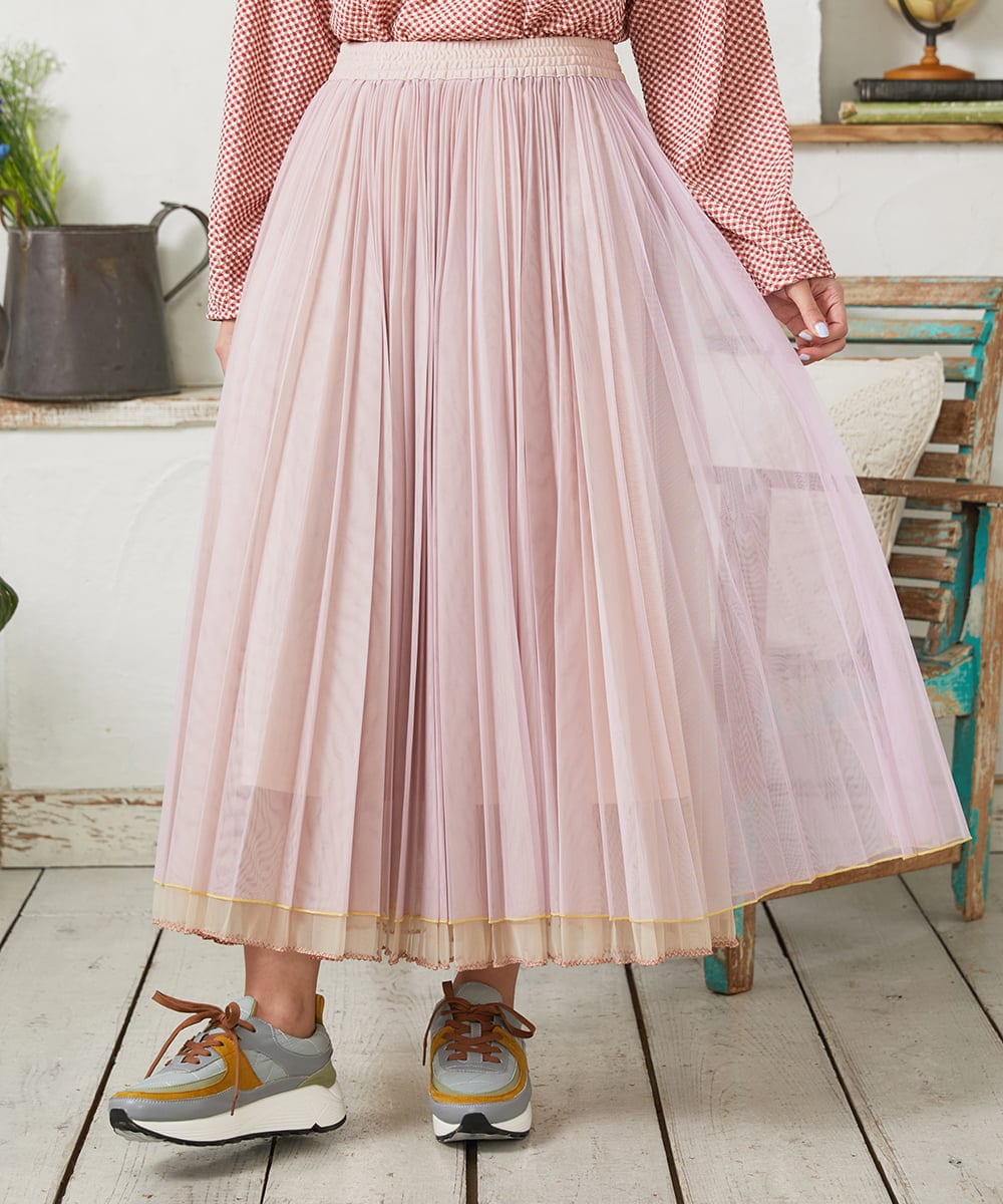 GJHFD37200 Jocomomola(ホコモモラ) 【2WAY】Ambos チュールリバーシブルスカート ベージュ