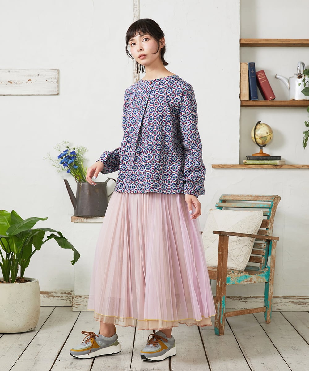 GJHFD37200 Jocomomola(ホコモモラ) 【2WAY】Ambos チュールリバーシブルスカート ベージュ