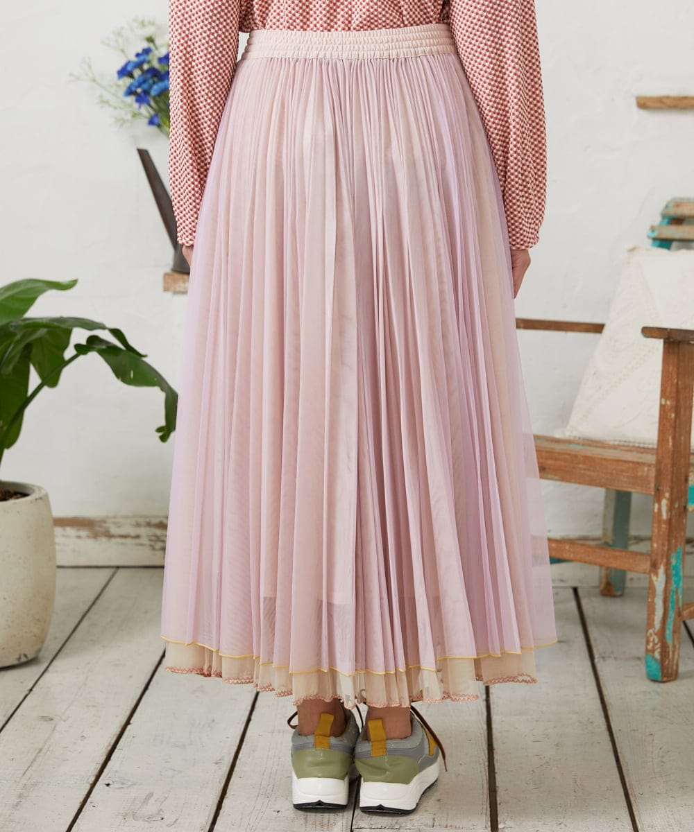 GJHFD37200 Jocomomola(ホコモモラ) 【2WAY】Ambos チュールリバーシブルスカート ベージュ