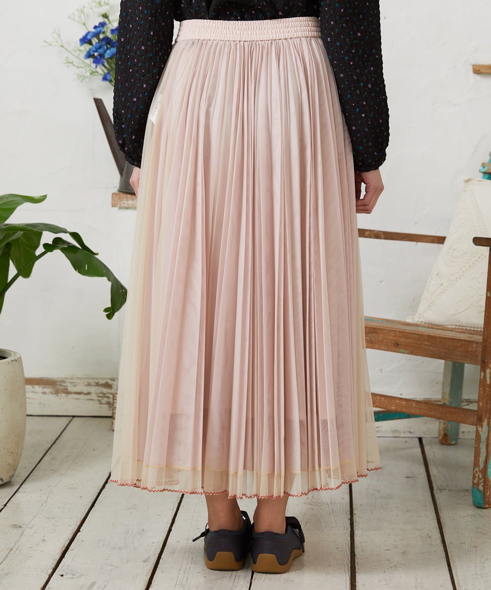 GJHFD37200 Jocomomola(ホコモモラ) 【2WAY】Ambos チュールリバーシブルスカート ベージュ