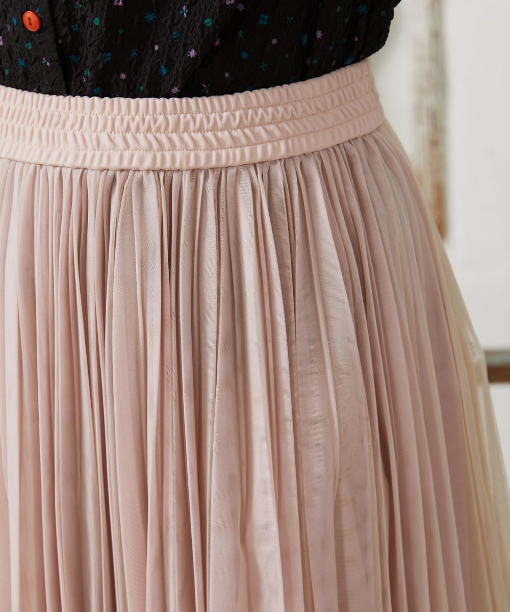 GJHFD37200 Jocomomola(ホコモモラ) 【2WAY】Ambos チュールリバーシブルスカート ベージュ