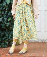 GJHFD50200 Jocomomola(ホコモモラ) El Rucio フラワープリントレースフレアスカート［オケージョン］ アイボリー