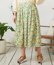 GJHFD50200 Jocomomola(ホコモモラ) El Rucio フラワープリントレースフレアスカート［オケージョン］ アイボリー