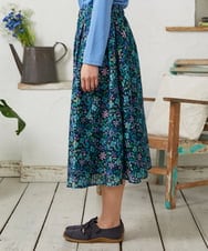 GJHFD50200 Jocomomola(ホコモモラ) El Rucio フラワープリントレースフレアスカート［オケージョン］ ブラック