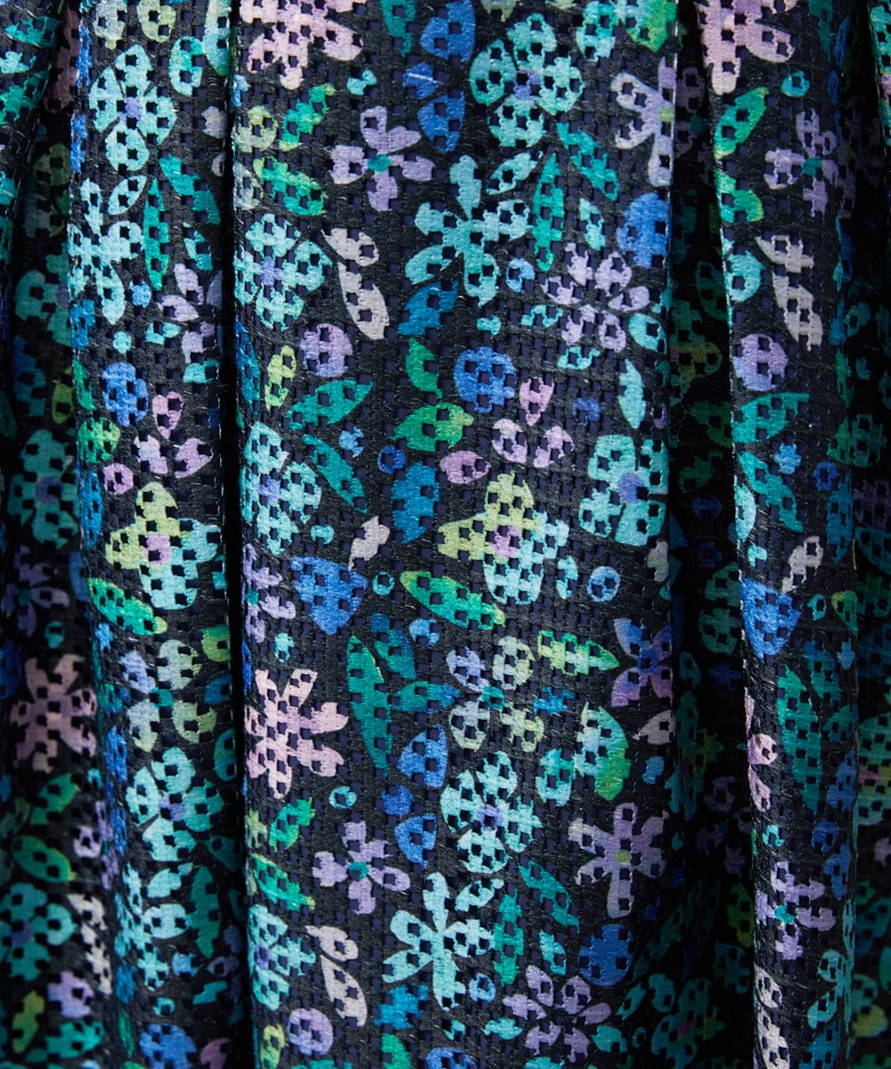 GJHFD50200 Jocomomola(ホコモモラ) El Rucio フラワープリントレースフレアスカート［オケージョン］ ブラック