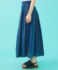 GJHGA30220 Jocomomola(ホコモモラ) Raya スモッキングストライプスカート ネイビー