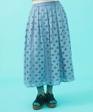GJHGA36230 Jocomomola(ホコモモラ) Flor 総レーススカート ライトブルー