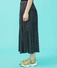 GJHGA72240 Jocomomola(ホコモモラ) 【日本製】ダンガリードットプリーツスカート ダークグレー