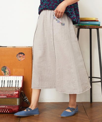 GJHGD36200  Lino Facil リネンフレアスカート
