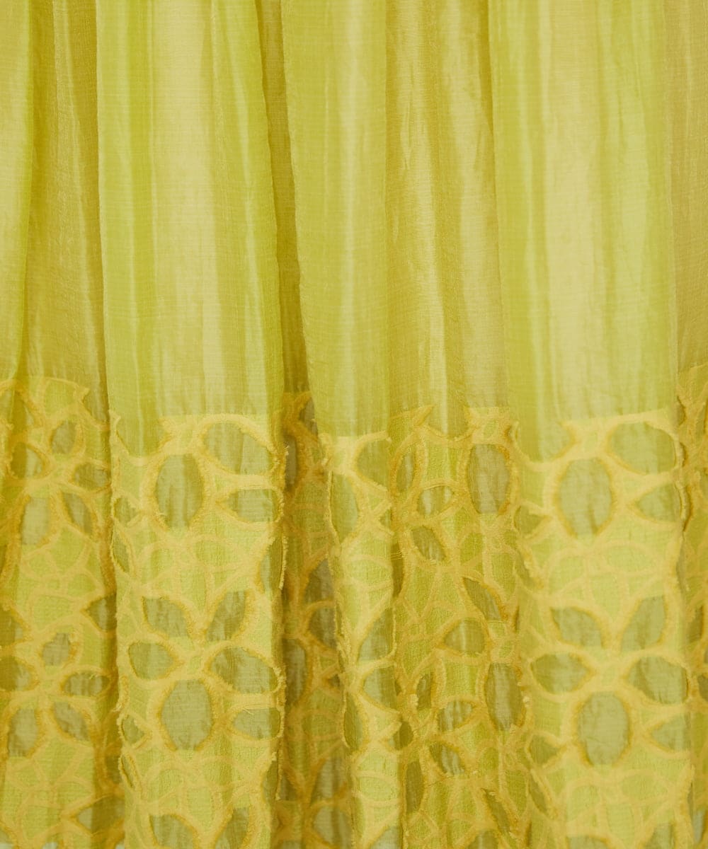 GJHGD37220 Jocomomola(ホコモモラ) Cama de flores フラワーカットジャカードスカート イエロー