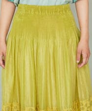 GJHGD37220 Jocomomola(ホコモモラ) Cama de flores フラワーカットジャカードスカート イエロー