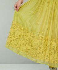 GJHGD37220 Jocomomola(ホコモモラ) Cama de flores フラワーカットジャカードスカート イエロー