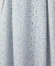 GJHGD50240 Jocomomola(ホコモモラ) Dordado de verano フラワーカットワーク刺繍 ギンガムチェックスカート [オケージョン対応] ライトブルー