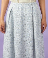 GJHGD50240 Jocomomola(ホコモモラ) Dordado de verano フラワーカットワーク刺繍 ギンガムチェックスカート [オケージョン対応] ライトブルー