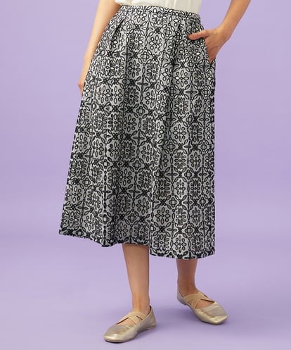 GJHGD50240 Jocomomola Dordado de verano フラワーカットワーク刺繍 ギンガムチェックスカート [オケージョン対応]