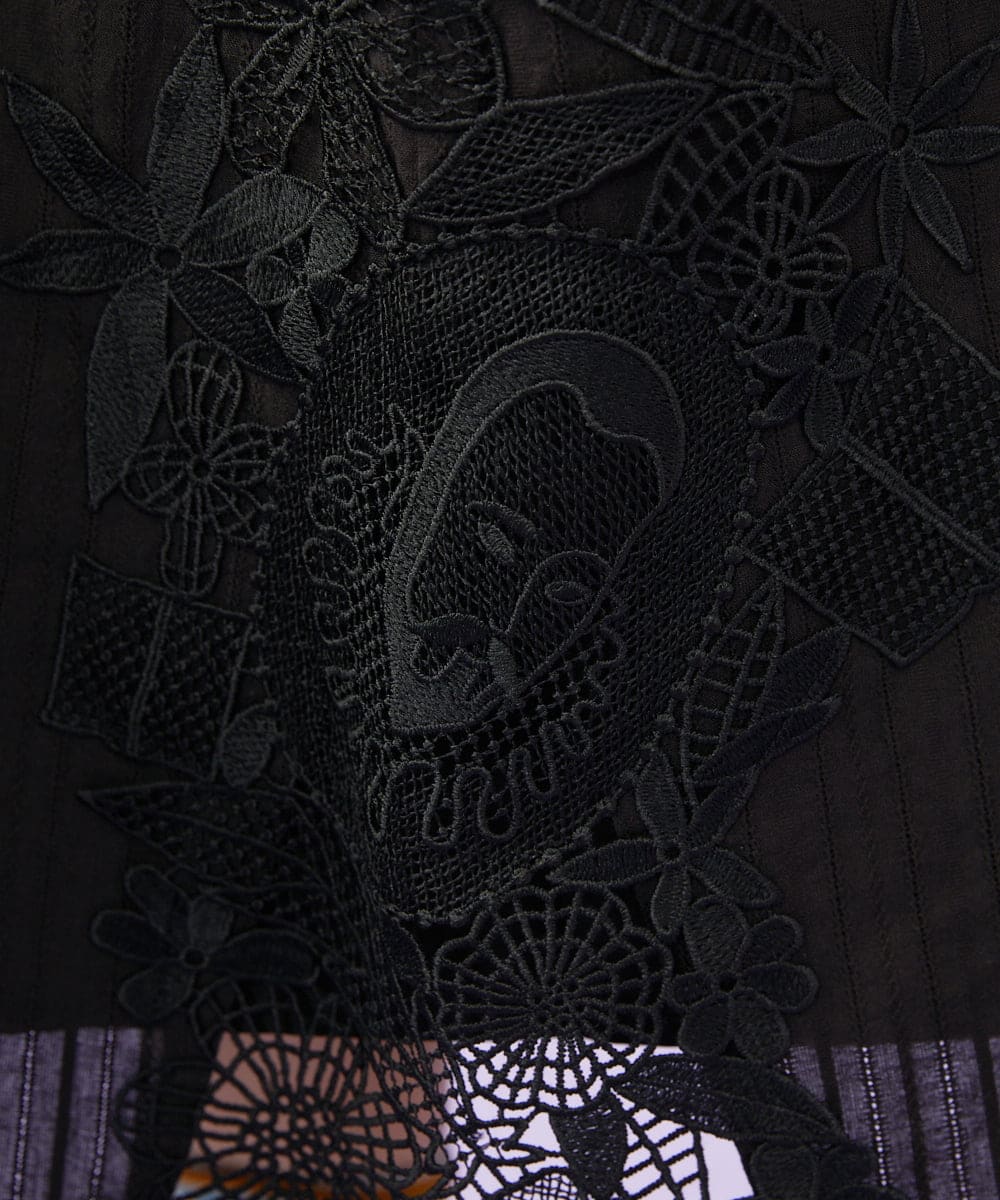 GJHGD70240 Jocomomola(ホコモモラ) Miguelde Cervantes レース付きスカート ブラック