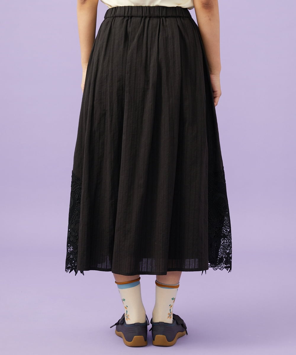 GJHGD70240 Jocomomola(ホコモモラ) Miguelde Cervantes レース付きスカート ブラック