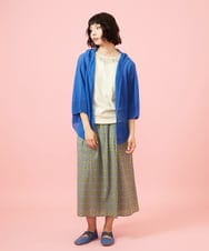 GJHGE38200 Jocomomola(ホコモモラ) Alcazar コットンシフォン幾何プリントフレアスカート グリーン
